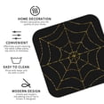 thumbnail image 3 of Honeii Golden Spider Web print Leather Coaster Set of 4, ideal for safeguarding your furniture from drinks spills and effortless cleanup-Square, 3 of 6
