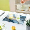 thumbnail image 6 of WOBOGO Dark Blue Gilt Pattern Acrylic Serving Trays 15.7x11.8 Inch Spill Proof Clear Decorative Organizer with Handle, 6 of 7
