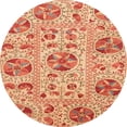 thumbnail image 1 of Ahgly Company Indoor Round Abstract Orange Red Oriental Area Rugs, 6' Round, 1 of 6