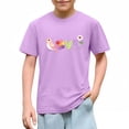 thumbnail image 4 of Girls Graphic T-Shirt Cute Love Bird Floral Print Cotton Short Sleeve Tee Soft Casual Kids Tops for Kids & Big Girls,Size 4 T, 4 of 9