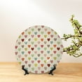 thumbnail image 6 of Zufioo Heart Polka Dot Print Bone China Decorative Plate, Ceramic Dinner Plate with Stand Ceramic Decoration Homewares-6in, 6 of 6