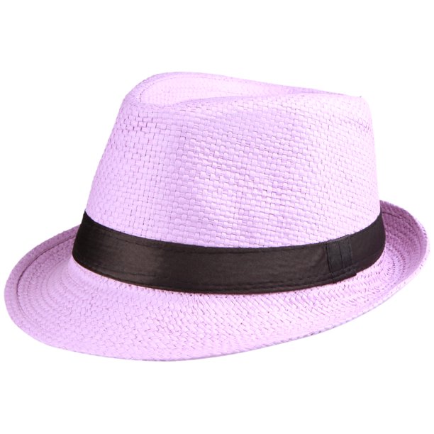 Enimay Vintage Unisex Fedora Hat Classic Timeless Light Weight 2118 Lavender Size S M Walmart Com