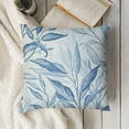 thumbnail image 3 of YINGXI Outdoor Waterproof Farmhouse Decorative Throw Pillow Covers for Patio Garden Balcony Camping, Blue Leaf Print Couch Pillows 22x22in, 3 of 5