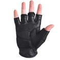 thumbnail image 3 of Motorcycle Riding Leather Gloves Half-finger Gloves Breathable Fingerless Mittens Motorbike Sports Protective Gear Mens Cycling Gloves, 3 of 7