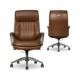 thumbnail image 2 of La-Z-Boy Nova Modern Faux Leather Executive Office Chair in Cognac Brown, 2 of 8