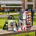 thumbnail image 2 of Xoenoiee Eagle American Flag Print Clear Backpack for Boys Kids Large Capacity Backpack with Lunch Box and Pencil Case 3PCS Set Bookbag with Front Pocket See Through PVC School Bag with Side Pocket, 2 of 5
