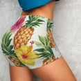 thumbnail image 4 of Xecao Hawaiian Pineappl Print Workout Shorts for Women Soft Smooth Gym Yoga Scrunch Active Tennis Workout Running Shorts, 4 of 9