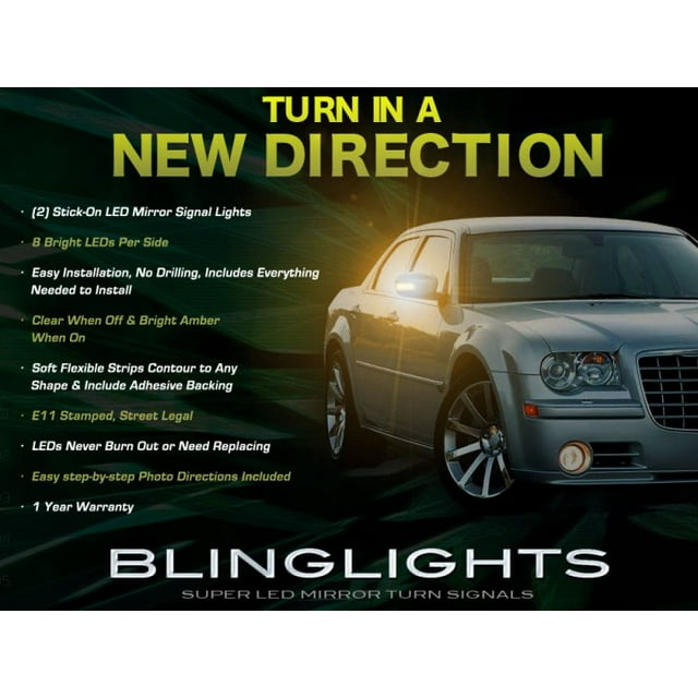 For Chrysler 300 300C LED Mirror Lights Turn Signal Lamp Set Kit Pair