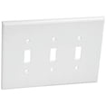thumbnail image 1 of Leviton 88111 3-Gang Toggle Device Switch Wallplate, Oversized, Thermoset, Device Mount, White, 1 of 3