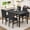 Pattern-Black+Black, variant on MOOSENG Small Dining Table Set for 4, 5 Pieces Dining Room Sets with Faux Marble Table & Velvet Chairs, Modern Kitchen Table Set with Chair for 4