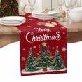 thumbnail image 4 of ERUNPONLY Red Christmas Tree Table Runner - 70 Inch Long Snowflake Tree Xmas Cotton and Linen Blended Dress Scarves Farmhouse Table Runner for Kitchen Dining, Coffee Table, 13" x 70", 4 of 7