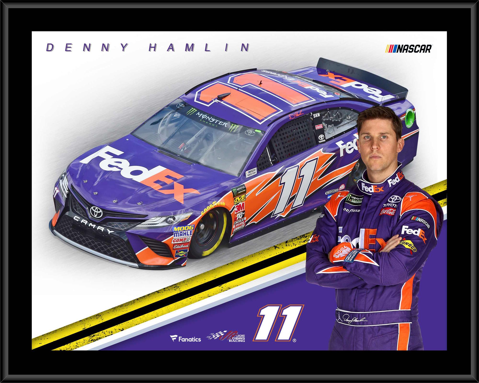 Denny Hamlin 12" x 15" 2018 FedEx Sublimated Plaque