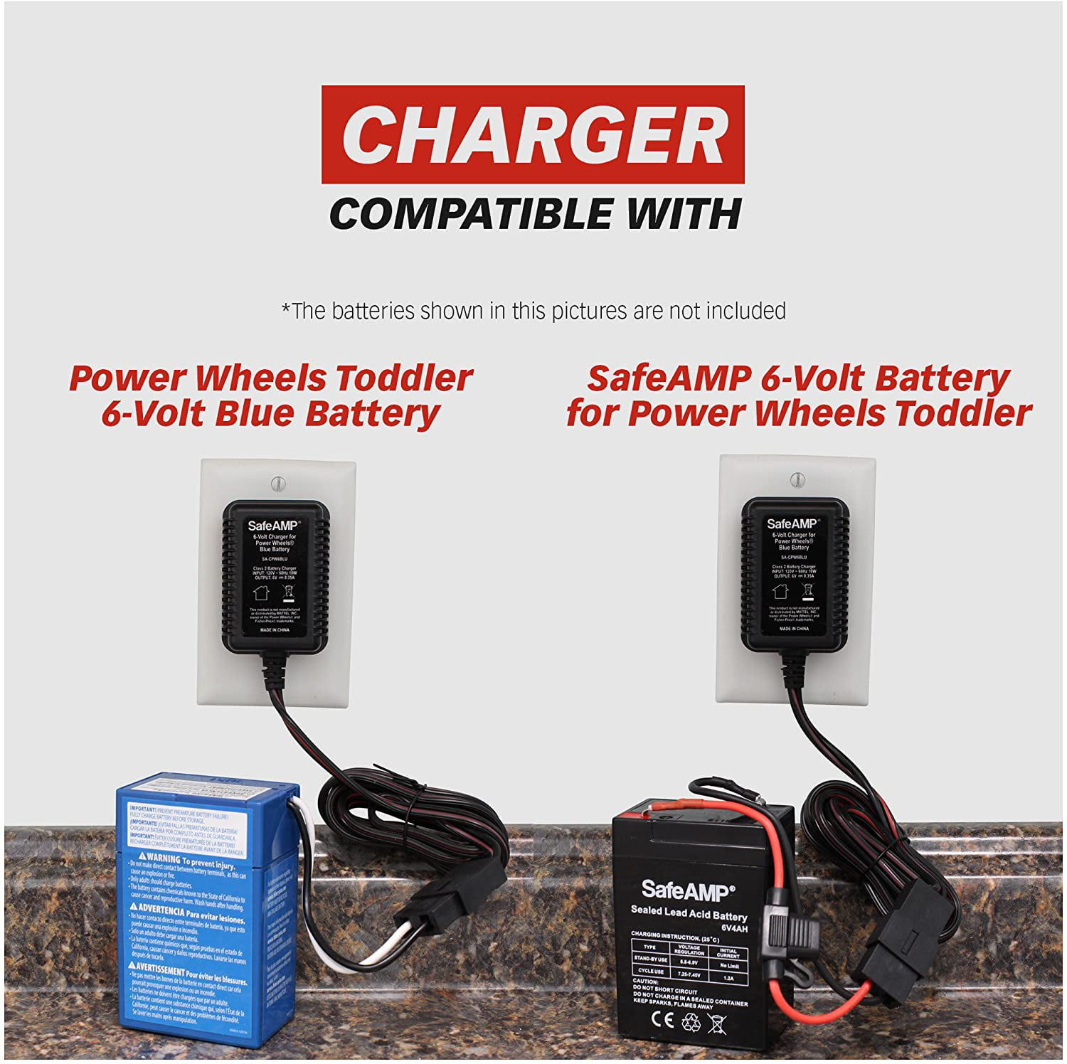 SafeAMP 6-Volt Charger for Fisher-Price Power Wheels Red Battery 