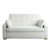 Serta Monroe Modern Convertible Sofa with Queen Size Sleeper, Oyster Woven Fabric