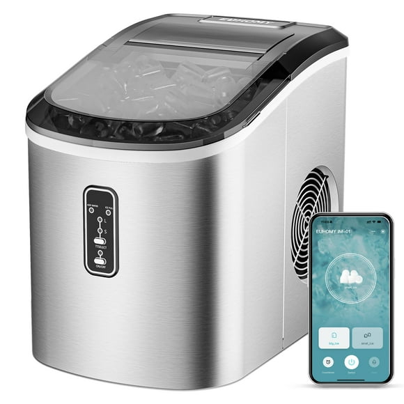 Máquina de hielo EUHOMY Smart Countertop 12 kg/24 h 9 cubos 8 min