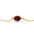 thumbnail image 3 of Gem Stone King 18K Yellow Gold Plated Silver Red Rhodolite Garnet Solitaire Bracelet for Women (0.90 Cttw, Oval Cut 7x5mm), 3 of 6