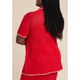 thumbnail image 2 of ELOQUII Women's Plus Size Crochet Sweater Tee, 2 of 3
