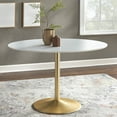 thumbnail image 4 of TMS Kenley Oval Dining Table, Gold/White, 4 of 7