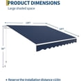 thumbnail image 6 of Rugerasy 13x10FT Retractable Awning,Waterproof Patio Awning,Sun Shade Awning with Manual Crank Handle,Aluminum Frame for Deck,Navy Blue, 6 of 7