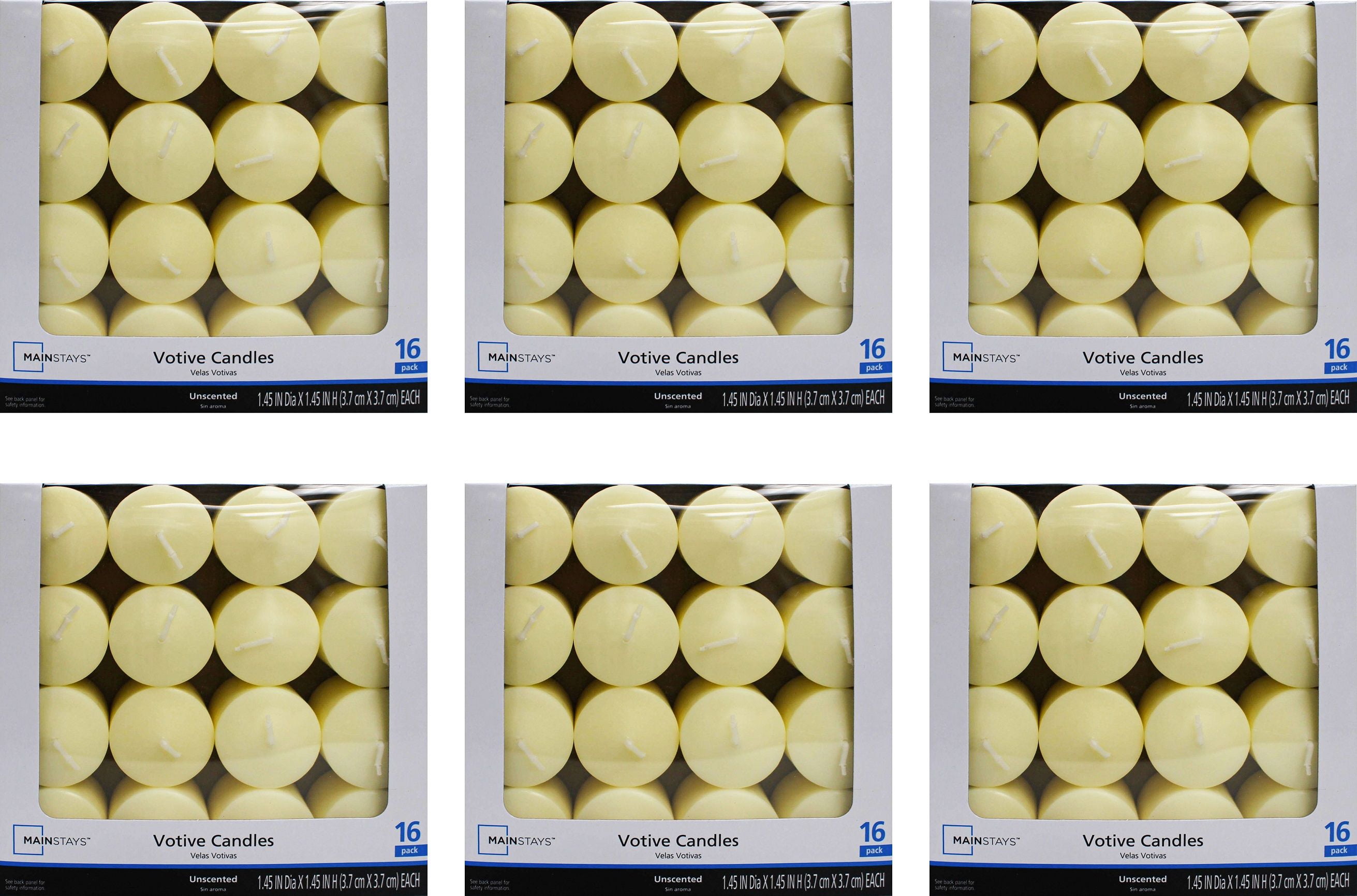 Mainstays Unscented Votive Candles, Ivory, 96Pack