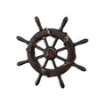 thumbnail image 3 of Nautical Boat Steering Wall Decor Figurine Craft Ship Rudder Shaped for Bathroom 34cm, 3 of 7