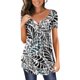 thumbnail image 1 of ICHUANYI Clearance Women's Casual Short Sleeve Open Button Round Neck Loose Fit Pleated Tunic Shirt Blouse Tops(Gray, XL) ICHUANYI WER2023081400307, 1 of 6