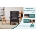 thumbnail image 4 of Lisonu 2-Piece Living Room Set, Upholstered Wingback Armchair (Antique White & Gray) and Solid Wood Coffee Table (Walnut-Tone) for Reading Nook, 4 of 26