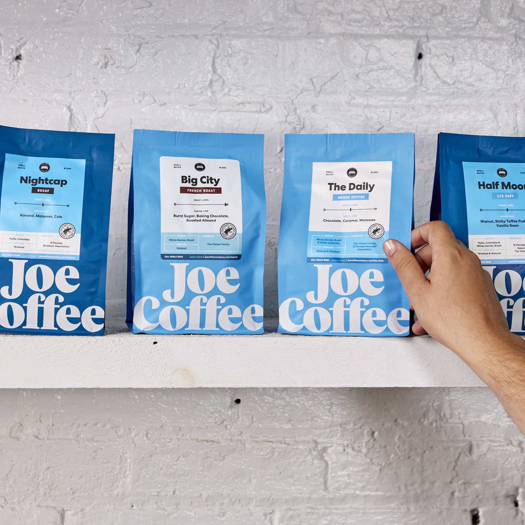 Joe Coffee Company - Nightcap Decaffeinated Whole Bean Specialty Coffee, 12 oz Bag | NYC Roaster, Rainforest Alliance Certified, Kosher, Climate-Friendly