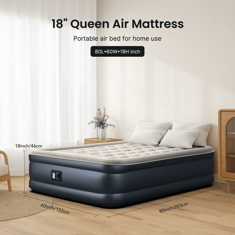 iDOO Air Mattress, Inflatable Airbed with Built-in Pump for