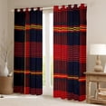 thumbnail image 2 of Manfei Abstract Checkered Blackout Curtains Set of 2 (52x84 Each) for Boys Girls,Geometric Stripes Plaid Window Curtains,Retro Vintage Style Curtains and Drapes,Microfiber Bedroom Decor, 2 of 6