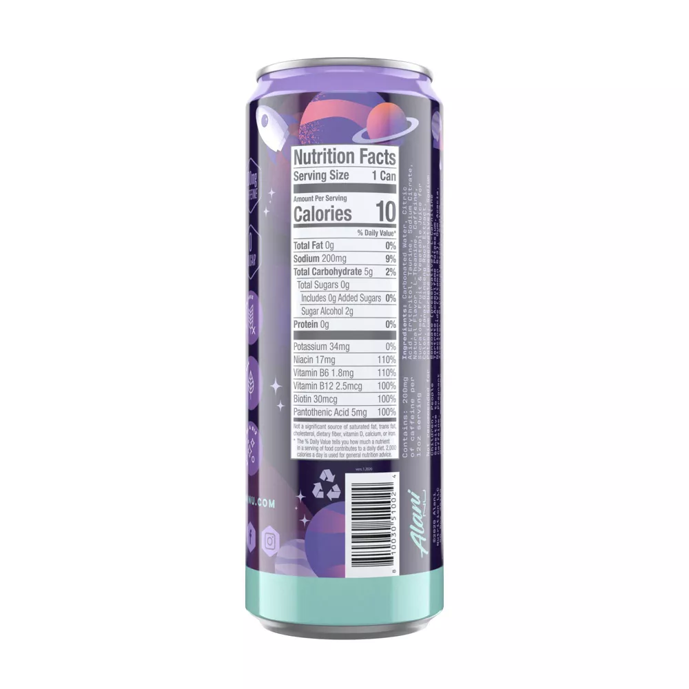 Alani Nu Cosmic Stardust Energy Drink, 12 fl oz Cans, Pack of 6