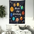 thumbnail image 3 of Quote Tapestry, Outer Space Planets and Star Cluster Solar System Moon and Comets Sun Cosmos Illustration, Wall Hanging for Bedroom Living Room Dorm Decor, 40W X 60L Inches, Multi, by Ambesonne, 3 of 5