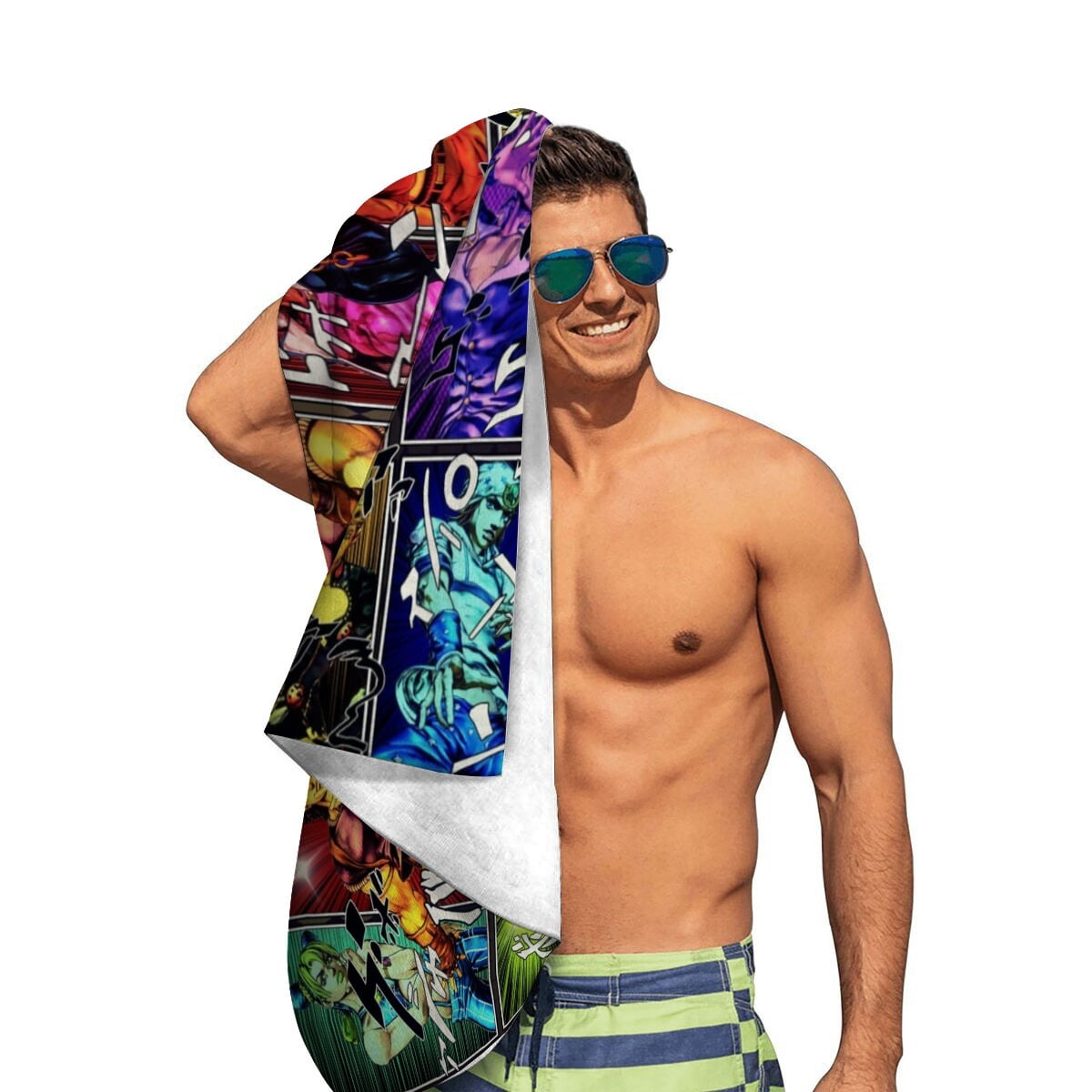 JoJo's Bizarre Adventure Gifts Beach Towel for Women Girl Birthday Inspired Fan Bath Outdoor Music Lover