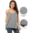 thumbnail image 3 of Débardeur Fluide pour Femme Camisole avec Spaghetti Réglable Casual Cami Débardeur, 3 of 6