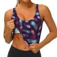 thumbnail image 3 of Honeii Peacock Feathers3 patten Workout Crop Tank Top for Women Yoga Tank Tops Athletic Sports Shirts Exercise Undershirts,Sports Bra,Sports vest-, 3 of 8