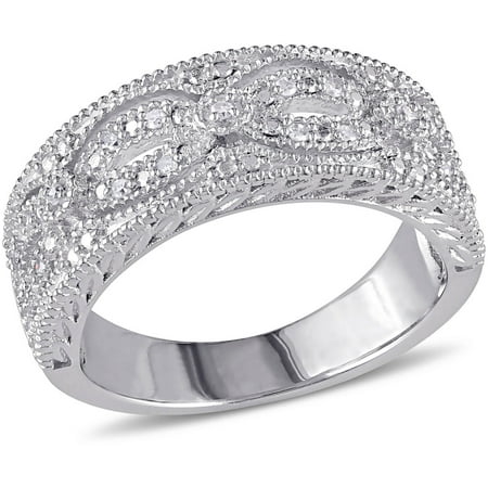 Miabella 1/10 Carat T.W. Diamond Sterling Silver Infinity Design Fashion Ring