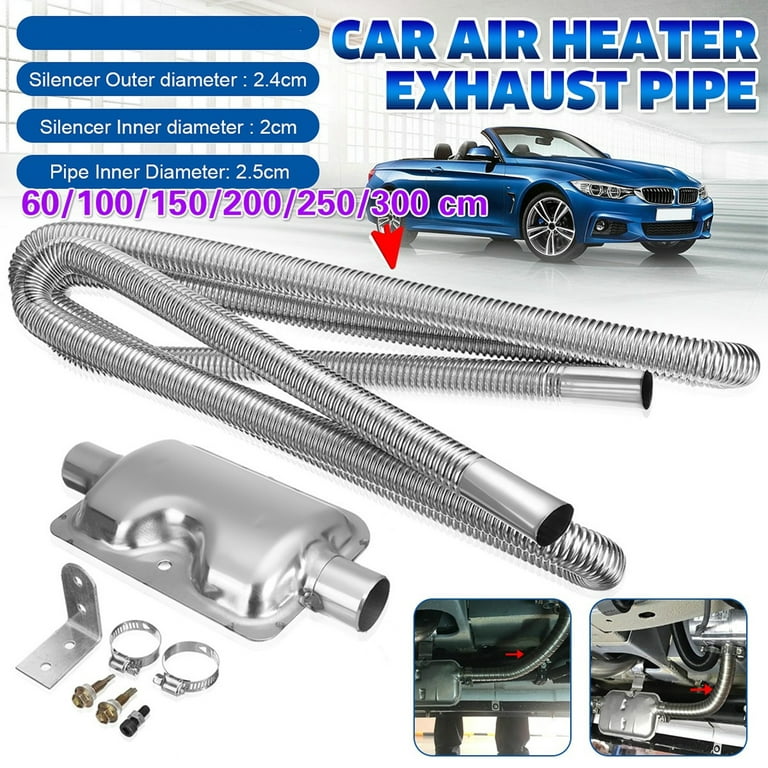 60cm Car Exhaust Pipe Gas Vent Hose 24mm Car Truck Portable Pipe Silencer  Exhaust Muffler Clamps Bracket For Diesel Heater - Heating & Fans -  AliExpress