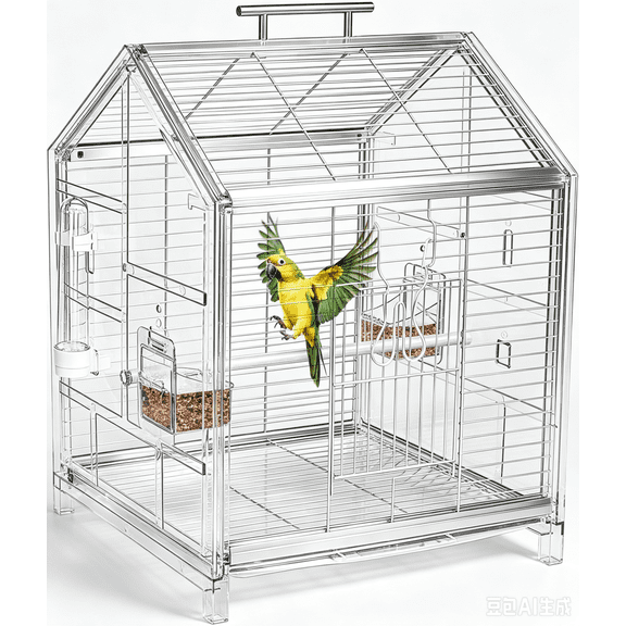 20.5 inch Small Bird Cage, Parrot Cage, Portable Bird Carrier, Travel Carrier Cage for Home, Outing, Pet Clinic, Temporary Placement, for Small Medium Birds