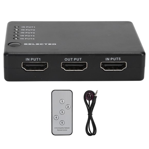 High-Definition Multimedia Interface Switcher, 1080P High-Definition Multimedia Interface Switcher Remote Control Supports 3D For Sky-HD For HD-DVD For STV