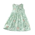 thumbnail image 1 of Kcodviy Robe d'Été pour Filles Robe Décontractée pour Filles Âge 7 Robes de Princesse Sans Manches Vêtements Floraux Filles 6T Imprimé Robe de Plage pour Enfants, 1 of 5