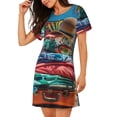 thumbnail image 2 of Hirioo Tropical Vacation Essentials for Women’s Nightdress Comfortable Short Sleeve Nightwear Casual Sleep Dress, 2 of 6