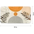 thumbnail image 2 of Bath Mat for Bathroom Boho Plant Green Brown Shaggy Bathroom Mat Non Silp Water Absorbent Bath Rug Soft Washable Floor Rug Round Lines Leaf for Tub Showers Laundry Room Decor, 2 of 6