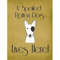 Caroline's Treasures BB1457GF Bull Terrier Spoiled Dog Lives Here Flag Garden Size , Small, multicolor