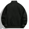 thumbnail image 3 of IYTR Men's Corduroy Jacket Stand Collar Long Sleeve Solid Zipper Pockets Baseball Jackets Coats Black XXL, 3 of 3