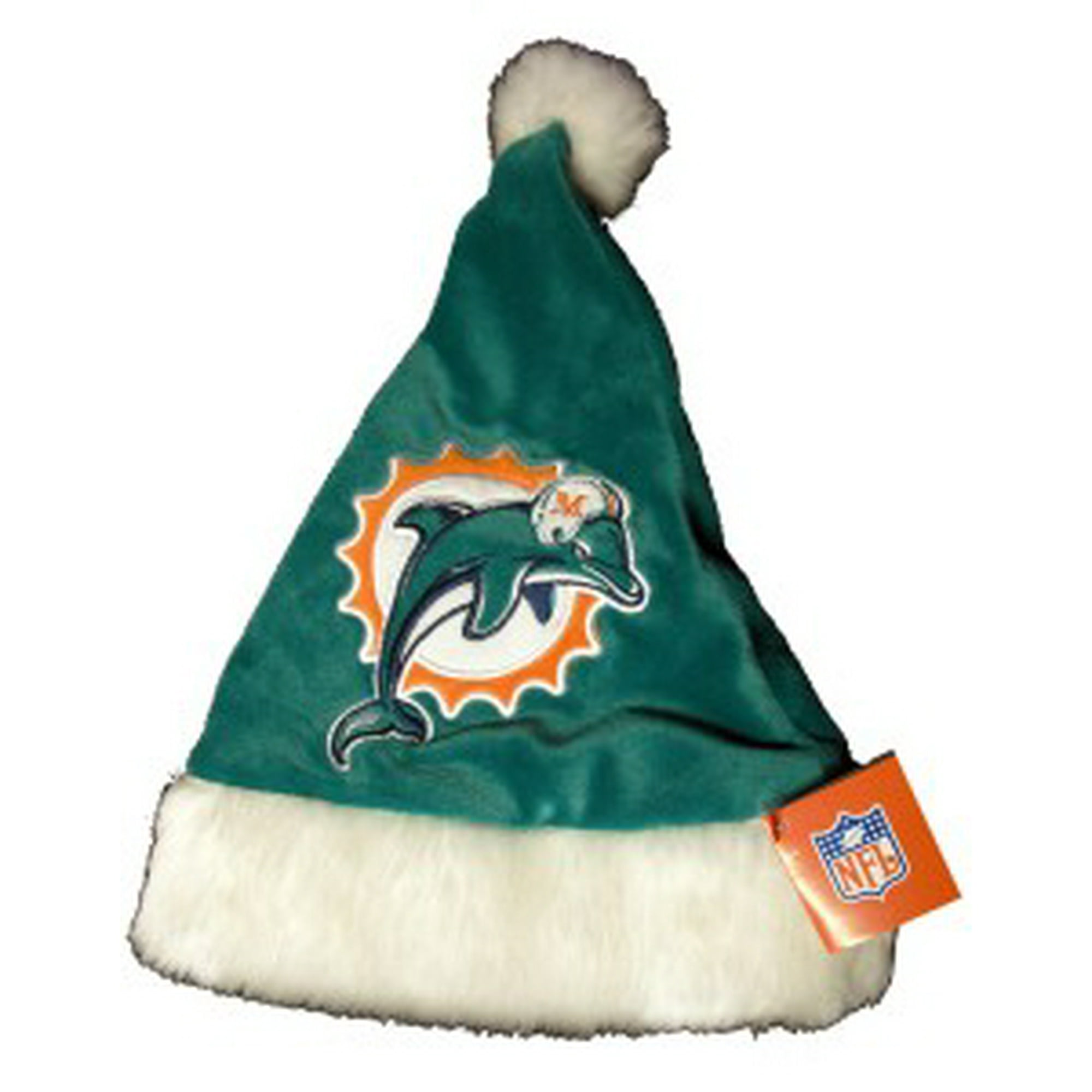 Miami Dolphins Youth Santa Hat, Ages 6+ - BiggSports