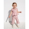 thumbnail image 2 of Loicainy Toddler Baby Girl 2 Piece Plaid Clothes Set 6 12 18 24 Months 2T 3T 4T Frill Trim Sleeveless Ruffle Tank Tops Elastic Waist Pants Outfit, 2 of 9
