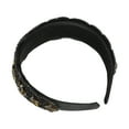 thumbnail image 6 of Unique Bargains 1 Pc Bling Rhinestone Headband for Women Black Rhinestone Wide Edge Headband 5.12"x1.89", 6 of 7