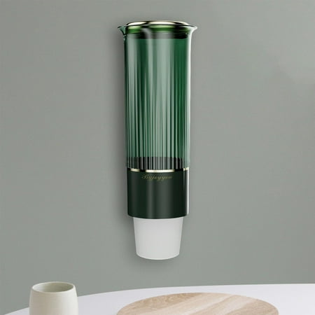 

Pull Type Paper Cup Dispenser Large Capacity with Cover Convenient Dustproof Cup Holder Water Cup Dispenser for Household Dark green