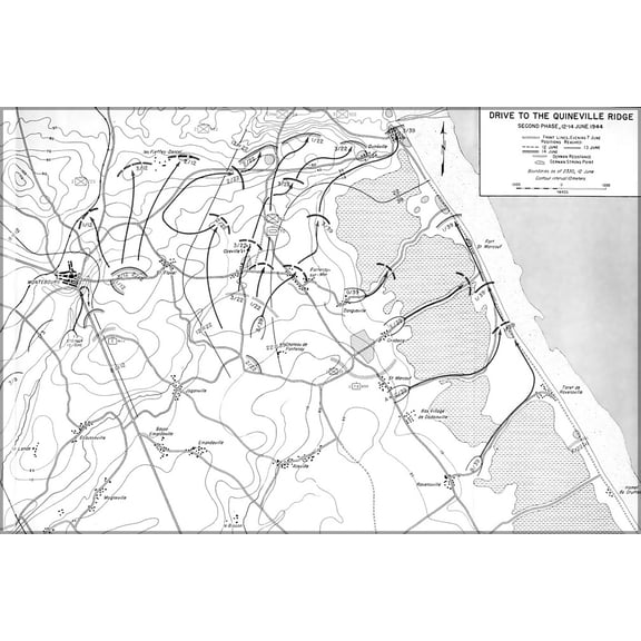 24"x36" Gallery Poster, drive to the quineville ridge operation overlord