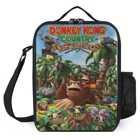 FSMYJJZY Donkey Kong Lunch Bag 9.8×7.9×3.1in Insulated Cooler Bag for Women Men – Lunch Box Large Capacity for Work Travel Outdoor Picnic